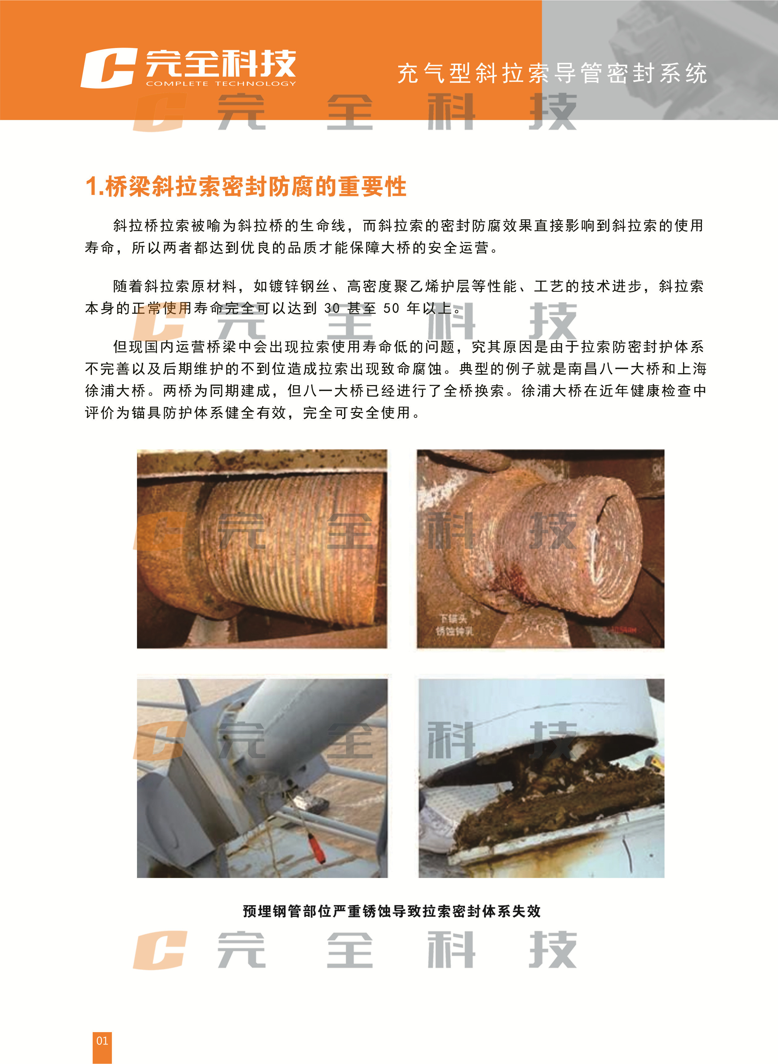 充氣型斜拉索導管密封系統